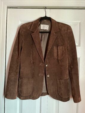 Vintage brown suede blazer for women
